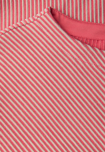 Street One Damen Shirt 3/4-Arm U-Boot-Ausschnitt Strukturmuster