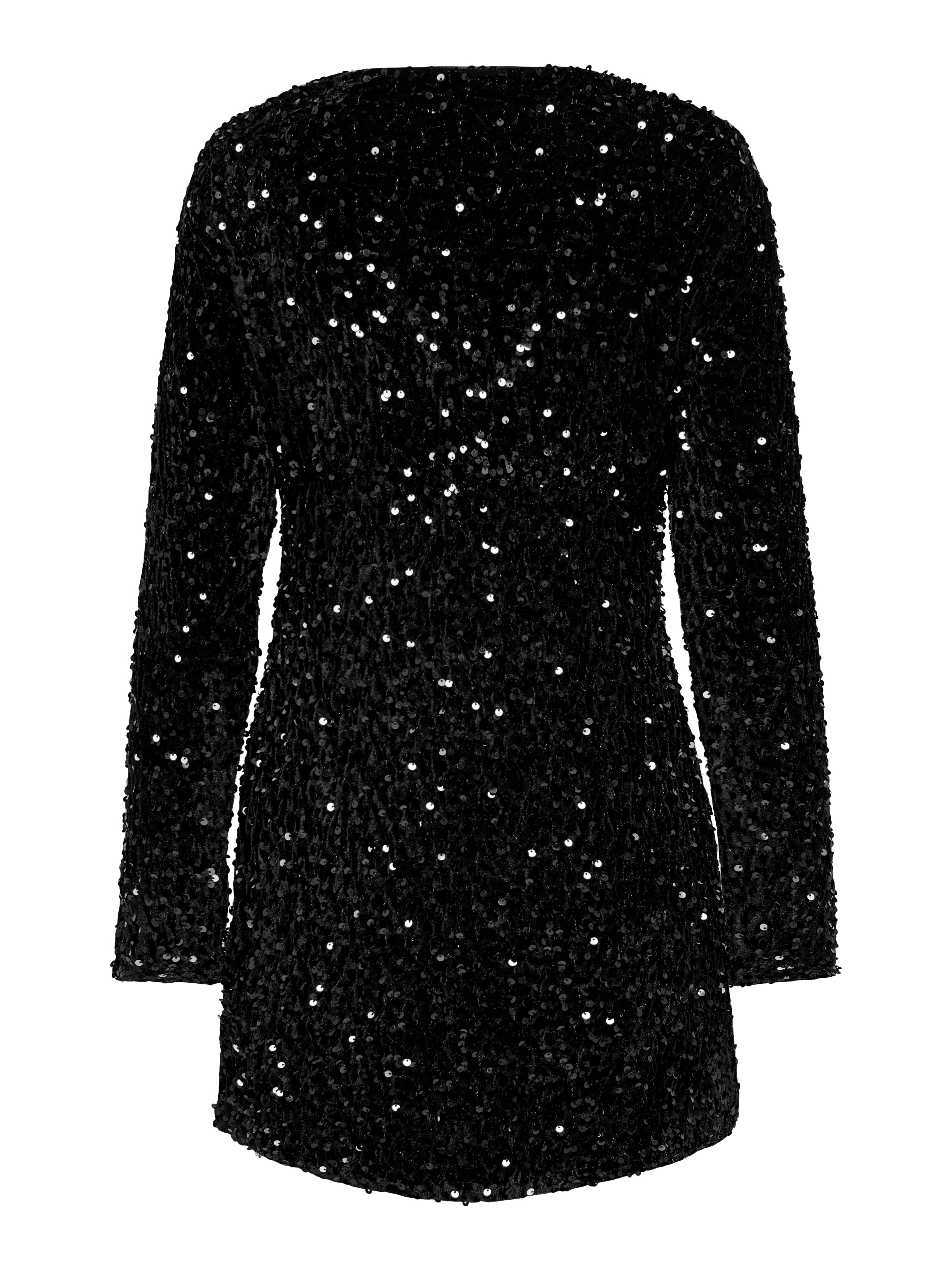 ONLANIKA LS SEQUINS V-NECK DRESS WVN