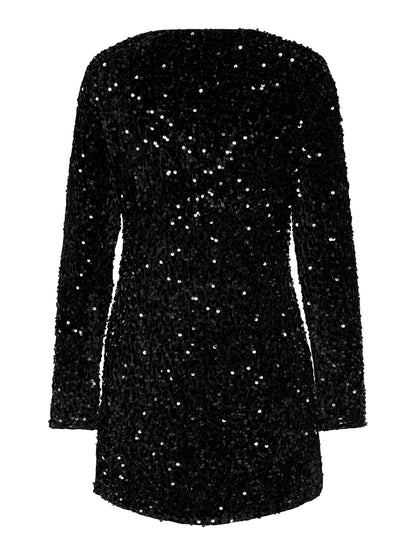 ONLANIKA LS SEQUINS V-NECK DRESS WVN