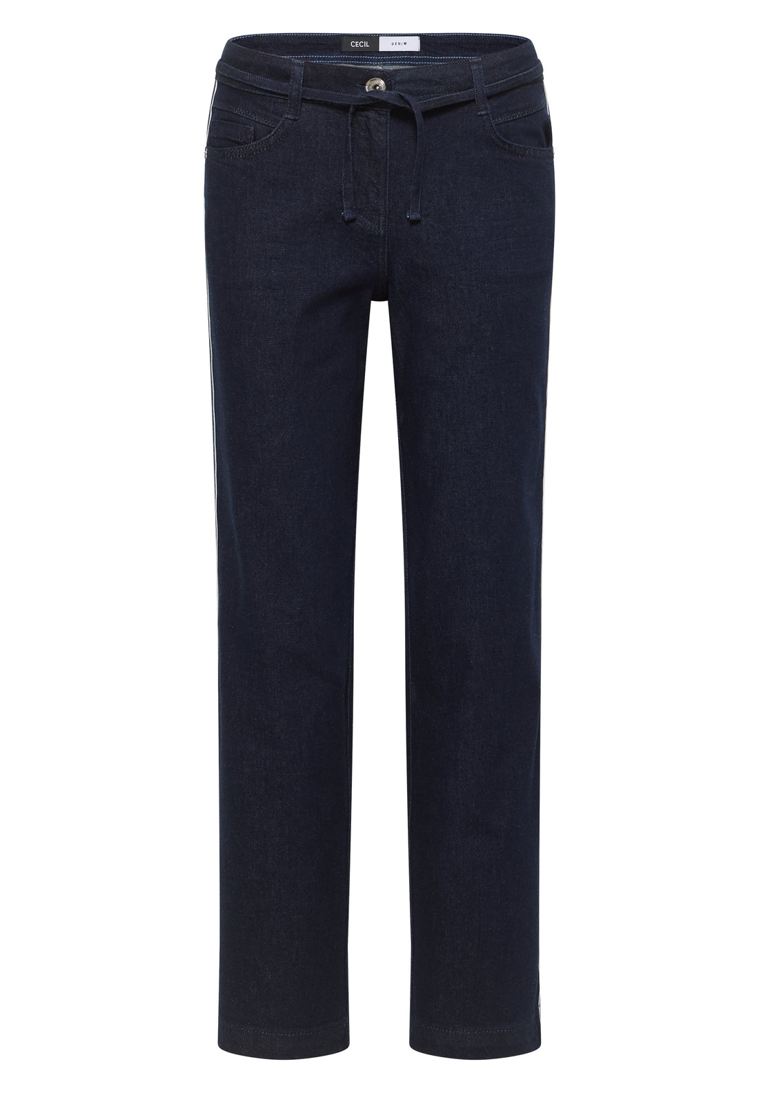 CECIL Damen Jeans Neele Loose Fit High Waist Wide Legs Tunnelzug-Bund