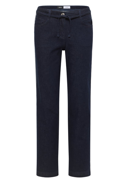 CECIL Damen Jeans Neele Loose Fit High Waist Wide Legs Tunnelzug-Bund