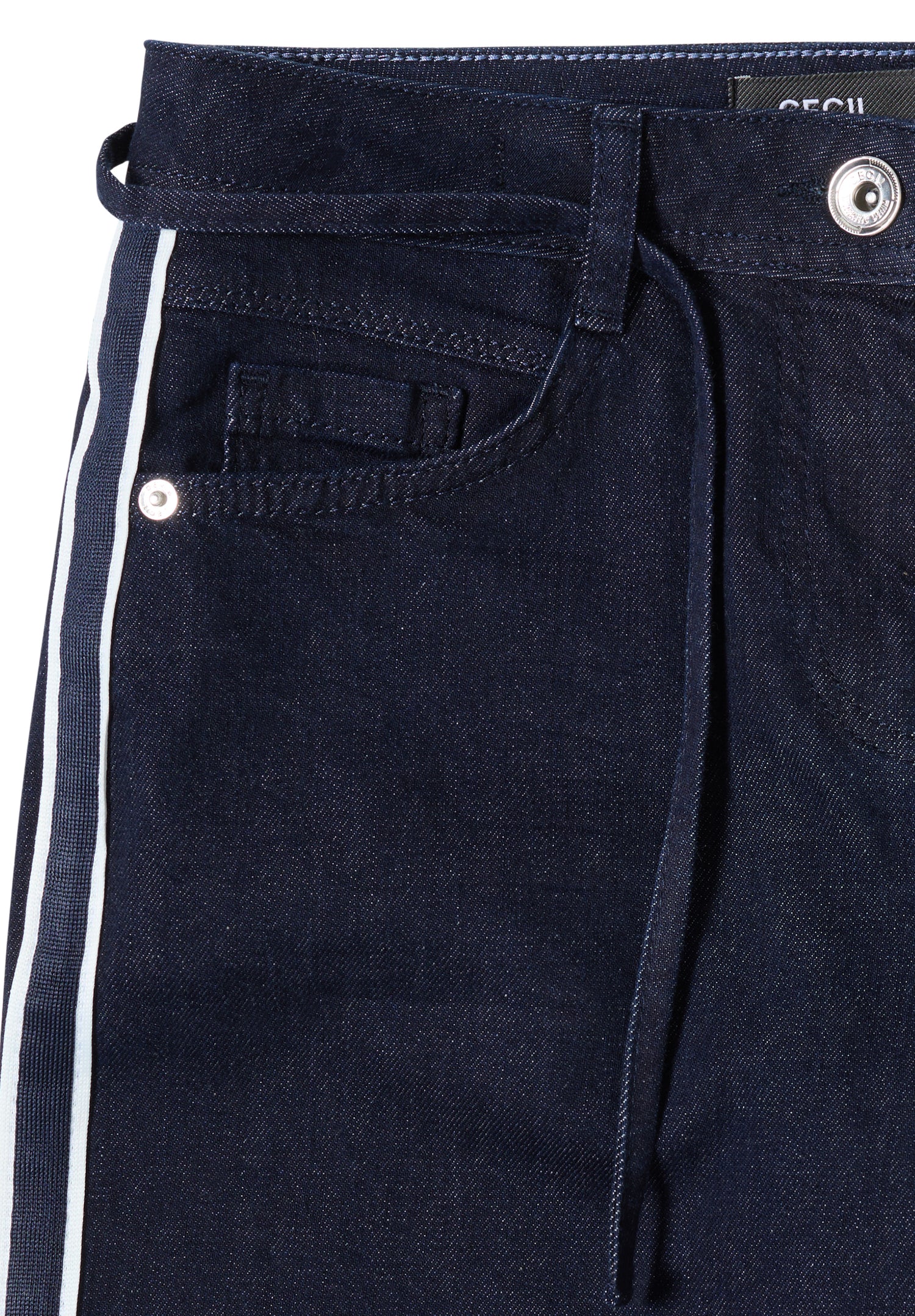 CECIL Damen Jeans Neele Loose Fit High Waist Wide Legs Tunnelzug-Bund