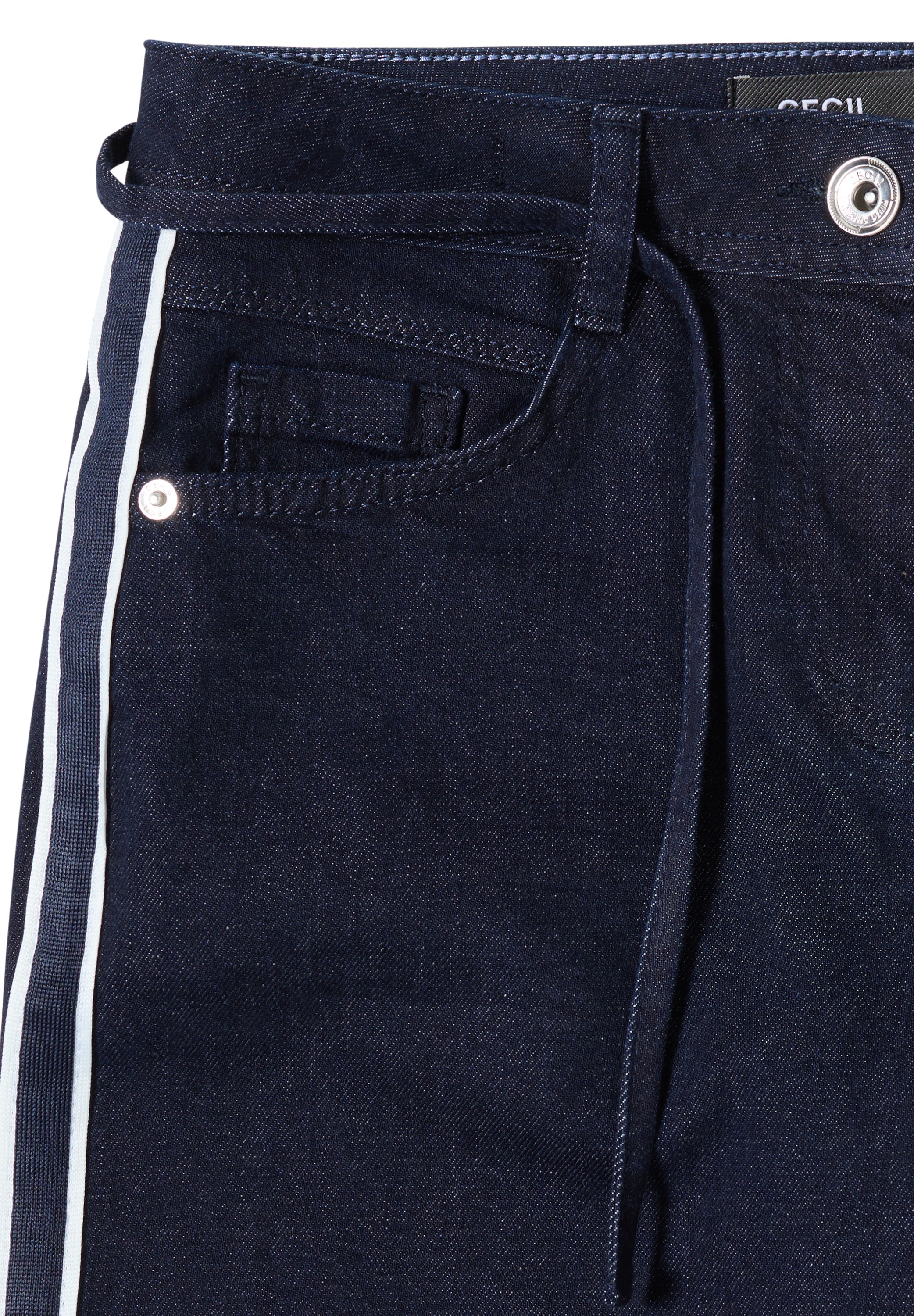 CECIL Damen Jeans Neele Loose Fit High Waist Wide Legs Tunnelzug-Bund