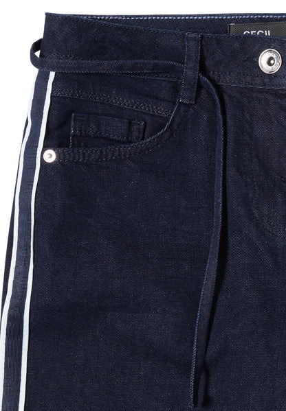 CECIL Damen Jeans Neele Loose Fit High Waist Wide Legs Tunnelzug-Bund