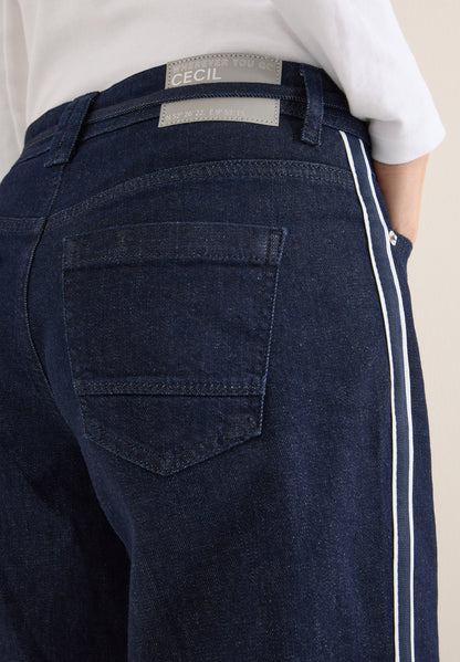 CECIL Damen Jeans Neele Loose Fit High Waist Wide Legs Tunnelzug-Bund