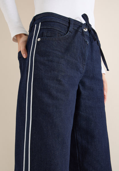 CECIL Damen Jeans Neele Loose Fit High Waist Wide Legs Tunnelzug-Bund