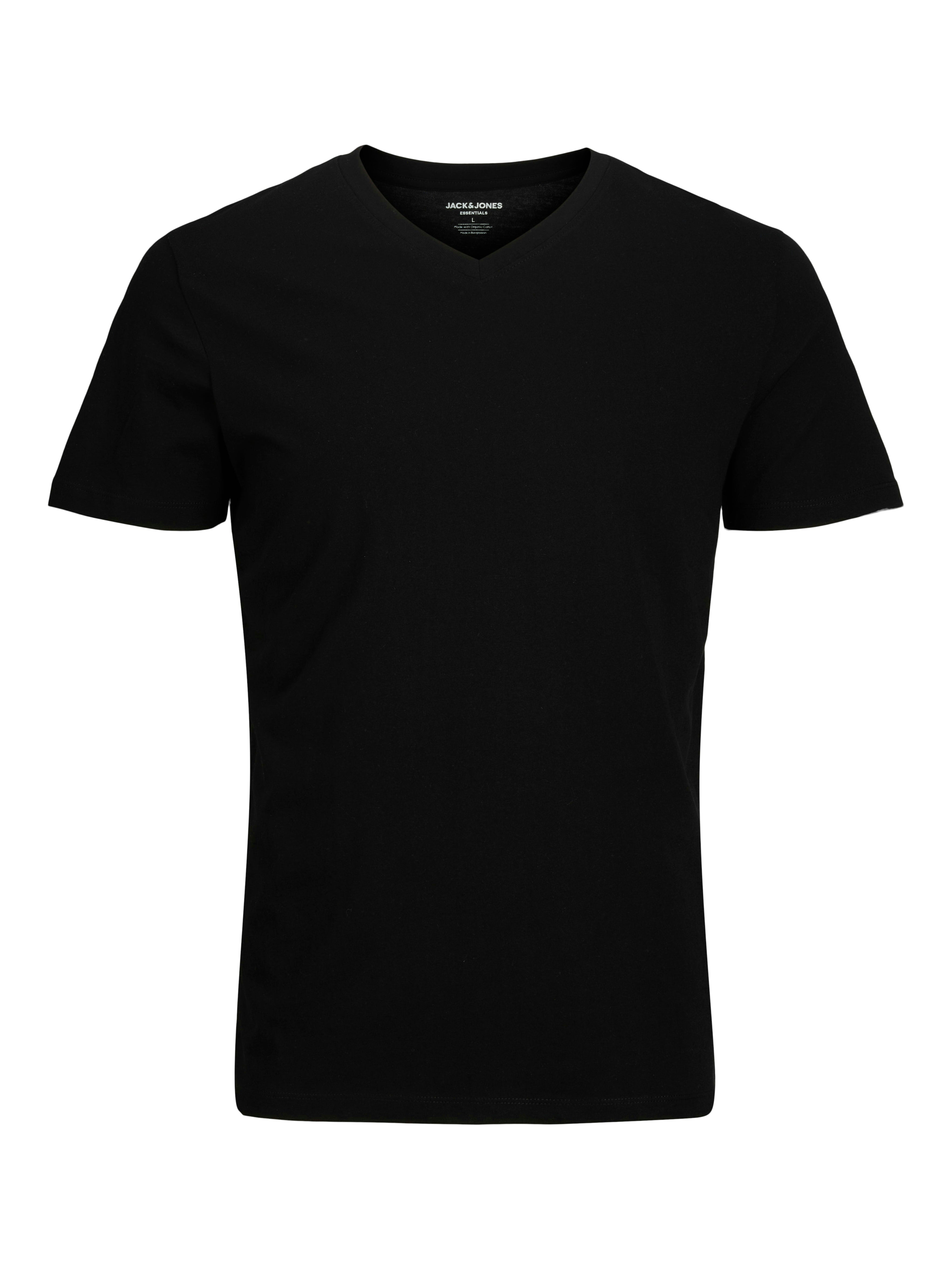 Jack &amp; Jones Bestseller Herren T-Shirt V-Ausschnitt Kurzarm Normal geschnitten 100% Baumwolle