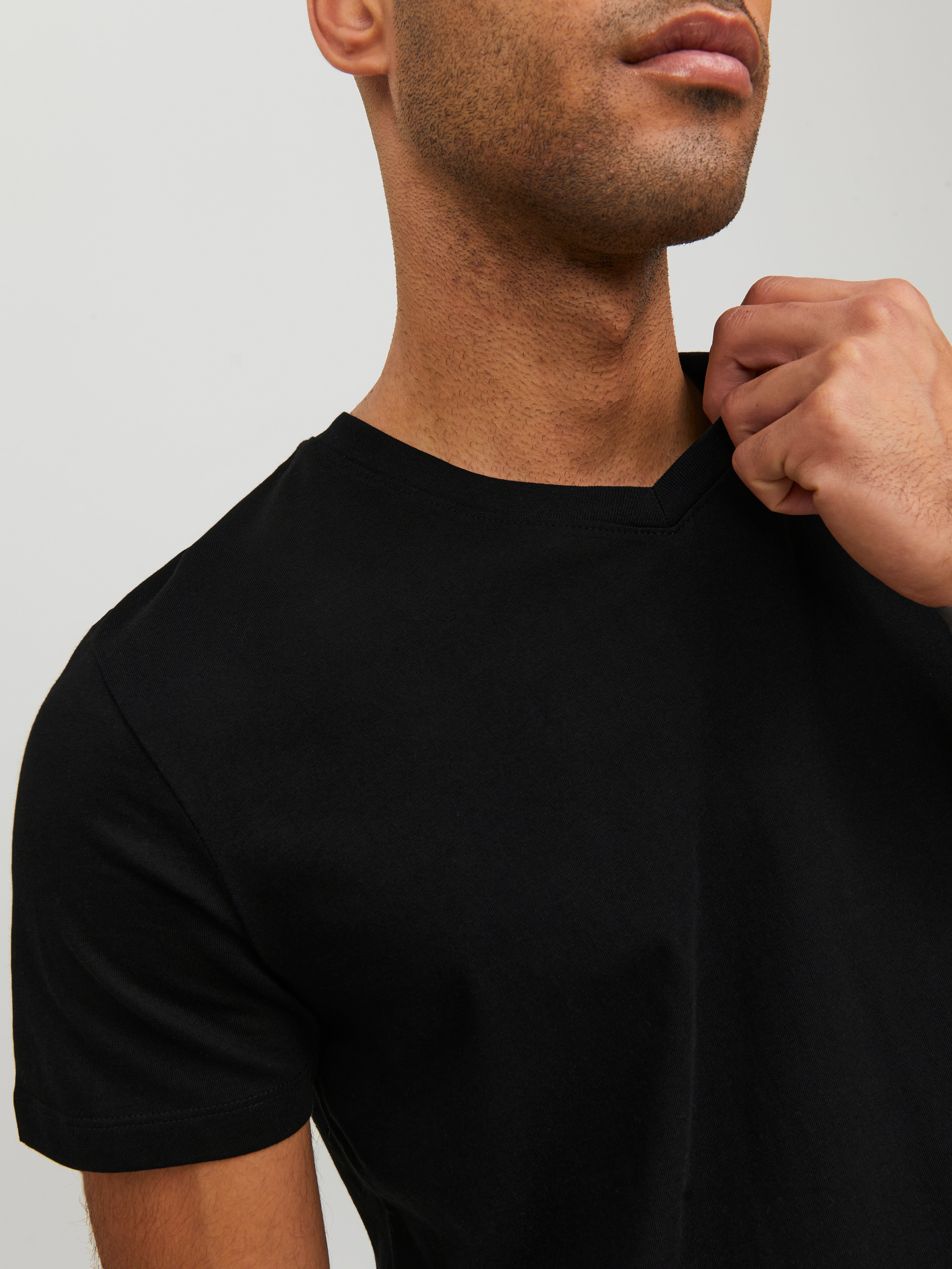 Jack &amp; Jones Bestseller Herren T-Shirt V-Ausschnitt Kurzarm Normal geschnitten 100% Baumwolle