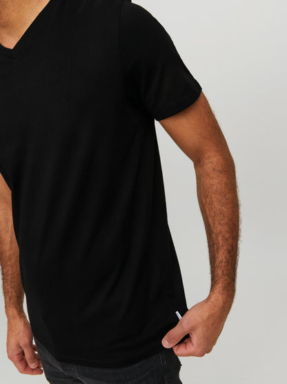 Jack &amp; Jones Bestseller Herren T-Shirt V-Ausschnitt Kurzarm Normal geschnitten 100% Baumwolle
