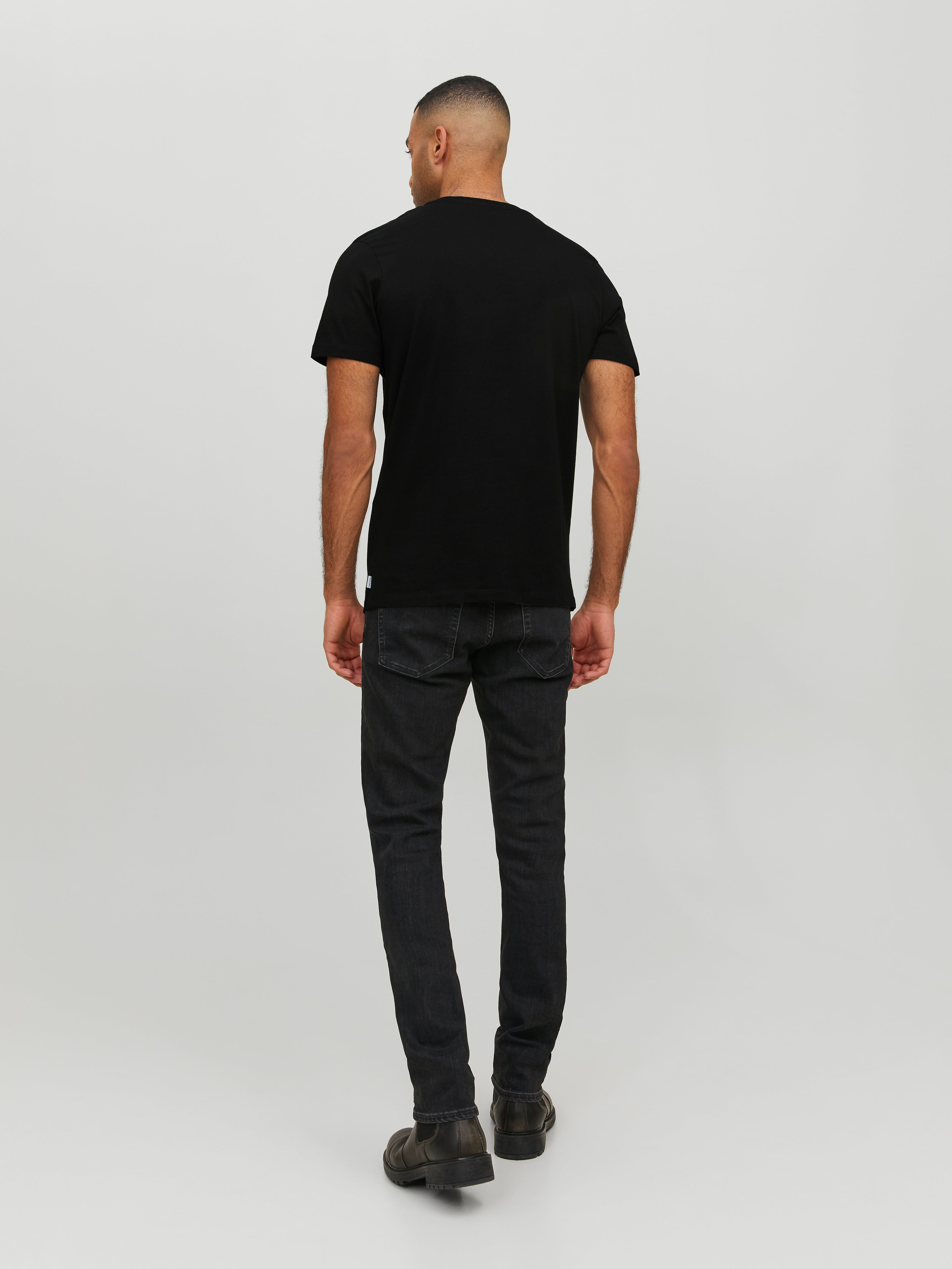 Jack &amp; Jones Bestseller Herren T-Shirt V-Ausschnitt Kurzarm Normal geschnitten 100% Baumwolle