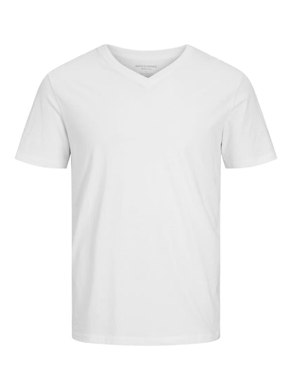 Jack &amp; Jones Bestseller Herren T-Shirt V-Ausschnitt Kurzarm Normal geschnitten 100% Baumwolle