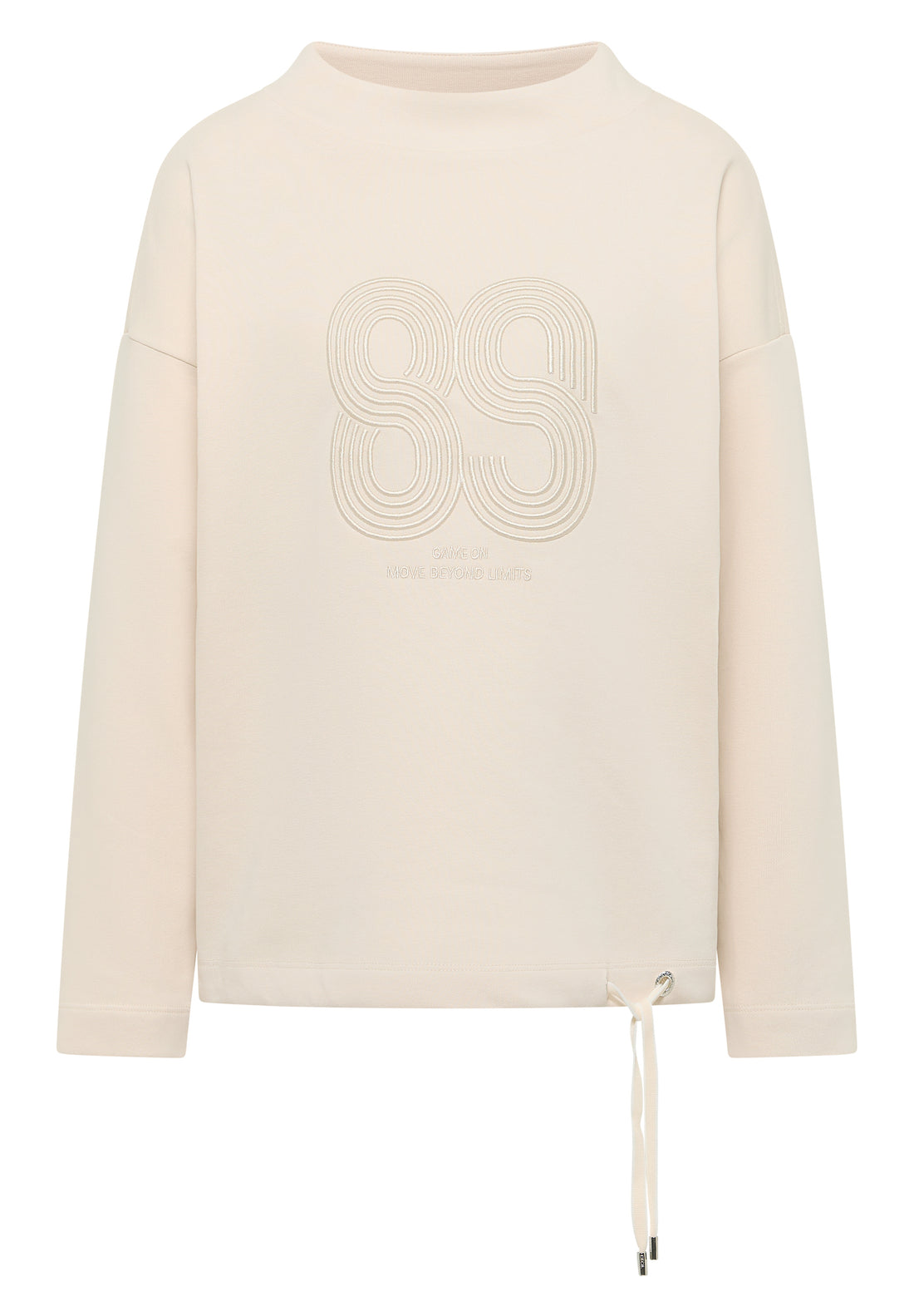 CECIL Damen Langarmshirt Embroidery Artwork Funnel Neck Tunnelzug