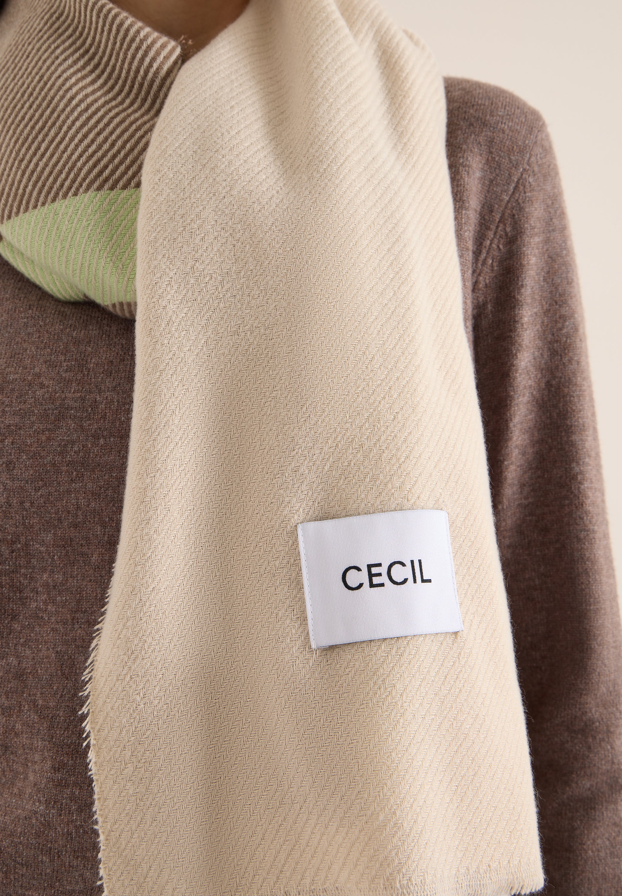 CECIL Damen Damentuch mit Fransen