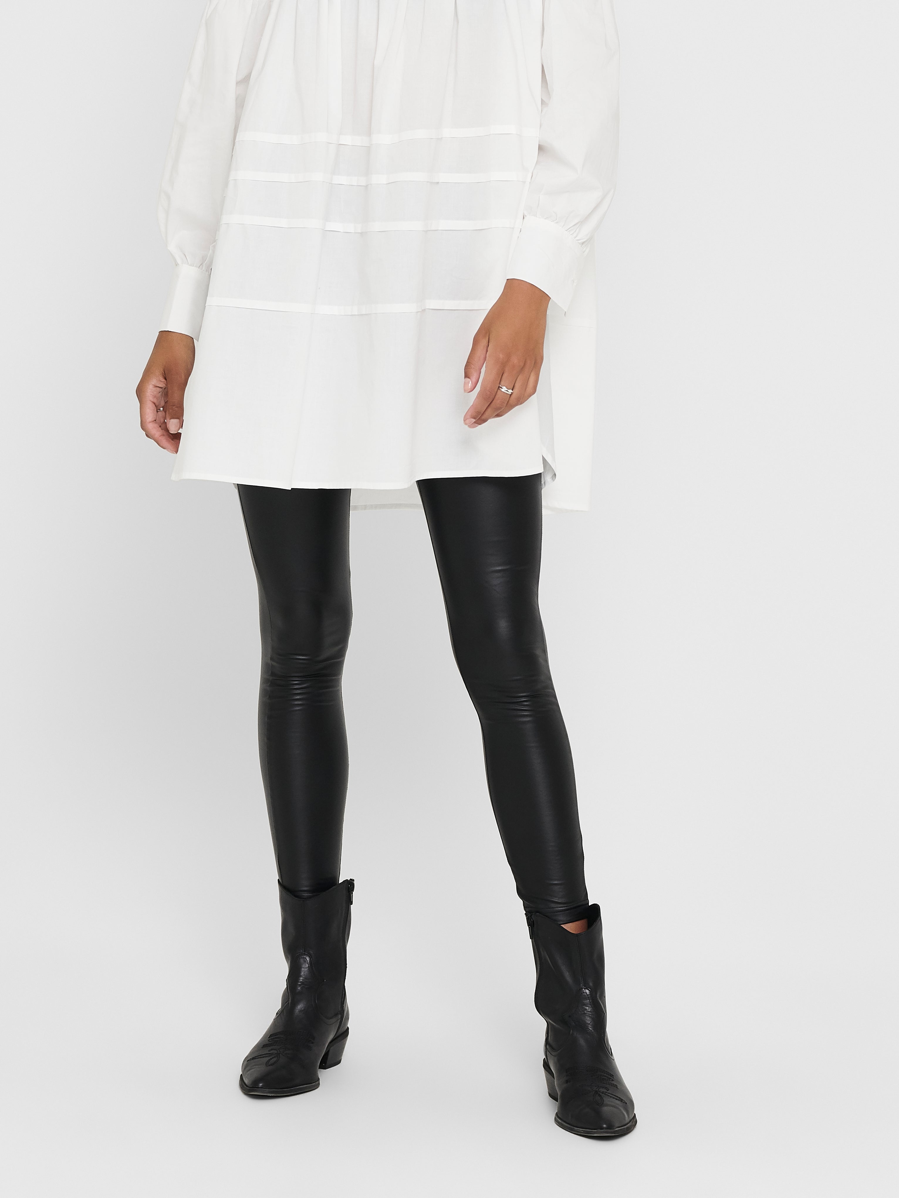 ONLY JdY JDY Damen Kunstlederhosen Elastisches Taille Slim Fit