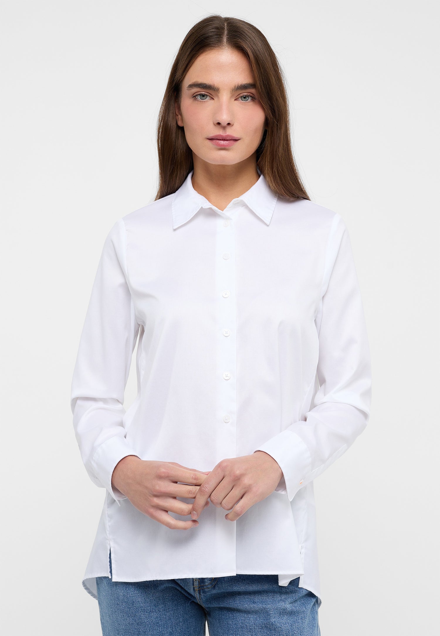 ETERNA Blusen SOFT LUXURY Hemdbluse Damen Langarm Twill Baumwolle bügelleicht