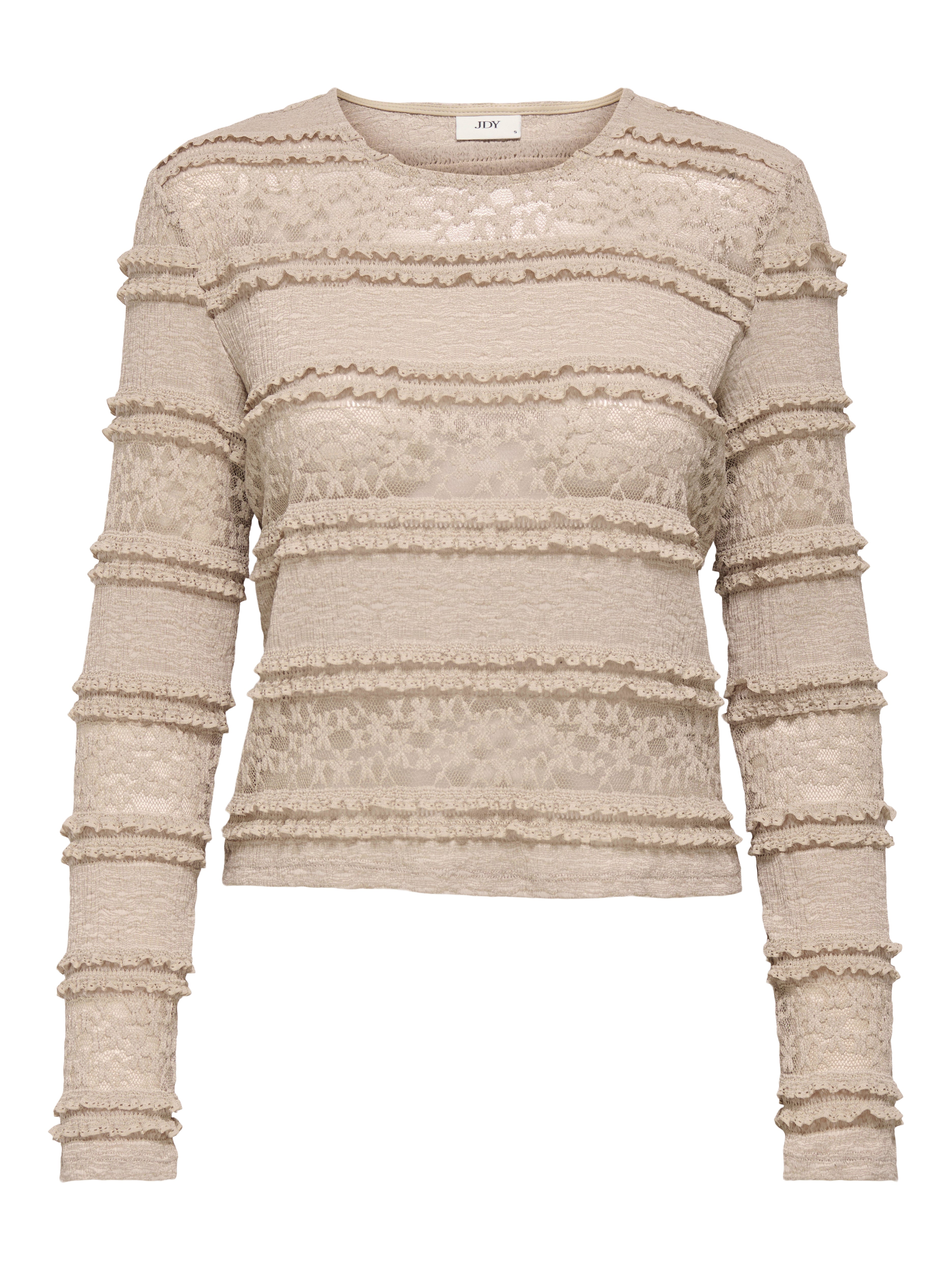 ONLY JdY JDY Damen Bluse Langarm Rundhals Normal geschnitten