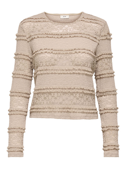 ONLY JdY JDY Damen Bluse Langarm Rundhals Normal geschnitten