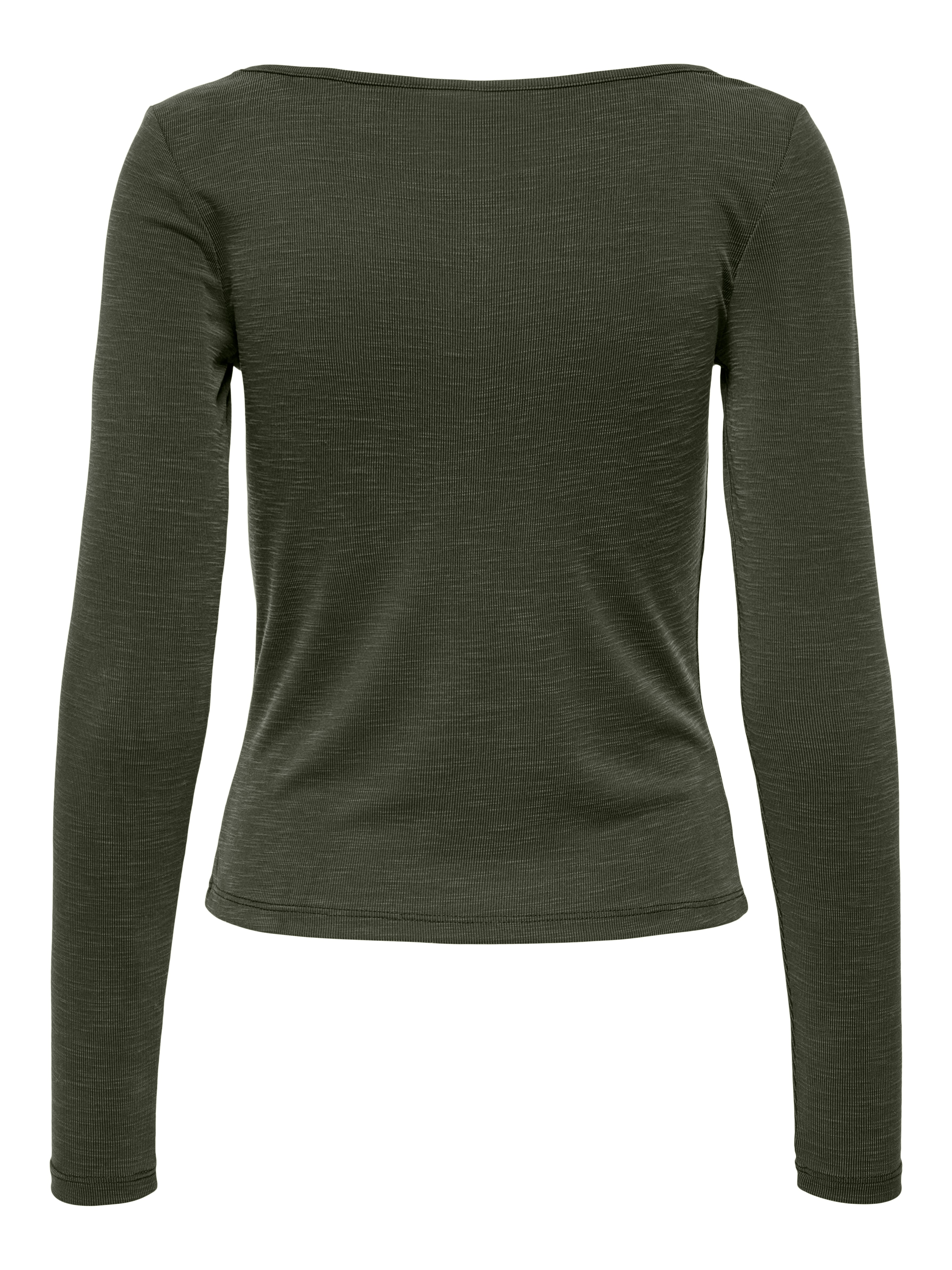 ONLY Plus Unisex Top Langarm V-Ausschnitt Knopf-Details Modal-Polyester