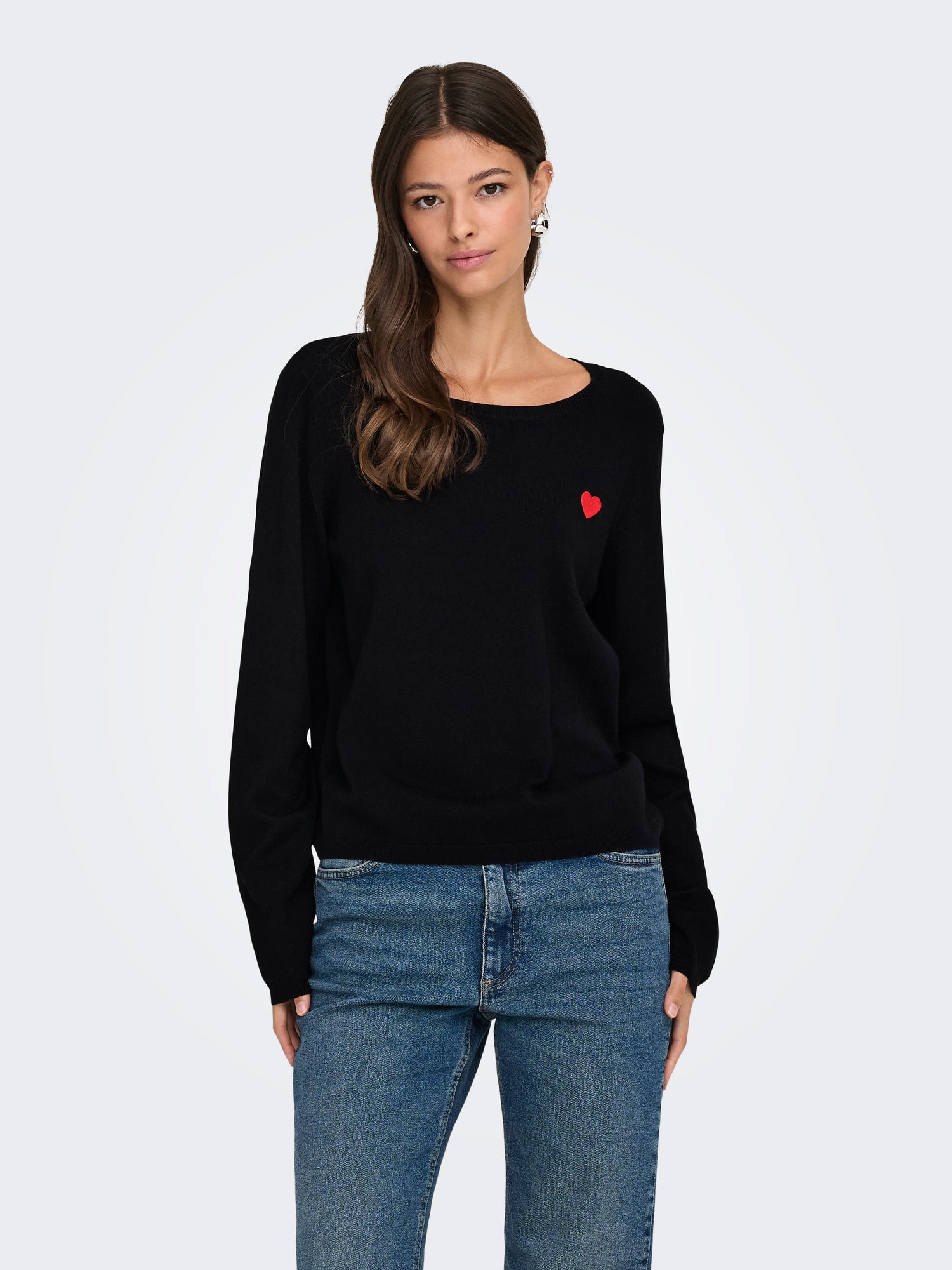 ONLY JdY JDY Damen Strickpullover Bestickt Langarm Rundhals Knit Fit
