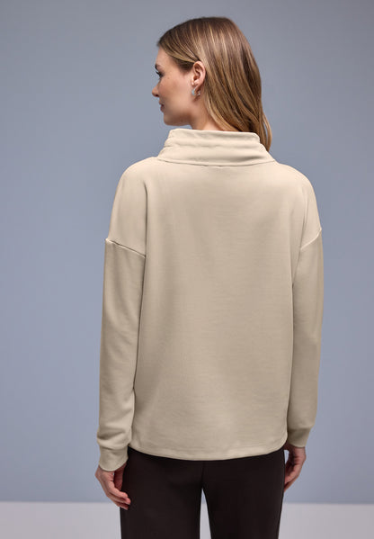 Street One Damen Langarmshirt Turtleneck Seidiger Glanz Modal Polyester Elasthan