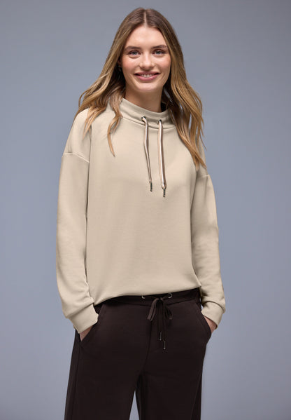 Street One Damen Langarmshirt Turtleneck Seidiger Glanz Modal Polyester Elasthan