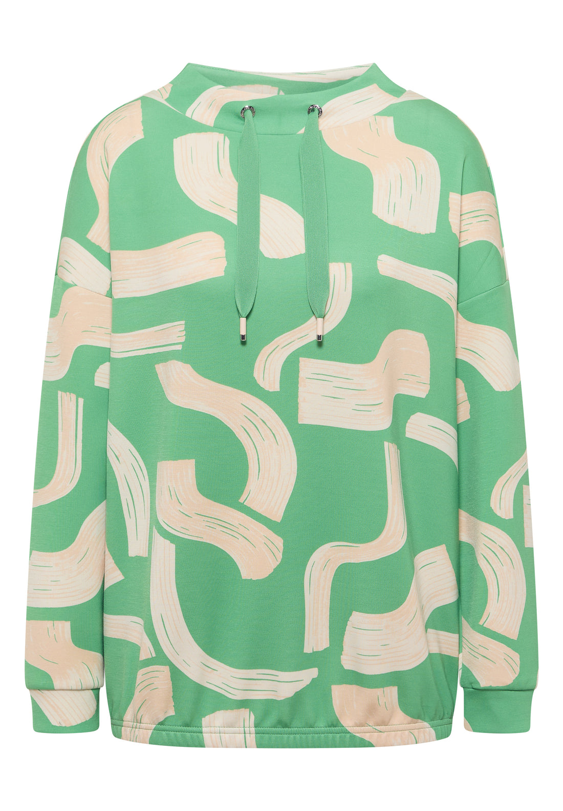 CECIL Damen Langarmshirt Grafisches Muster Elastischer Saum