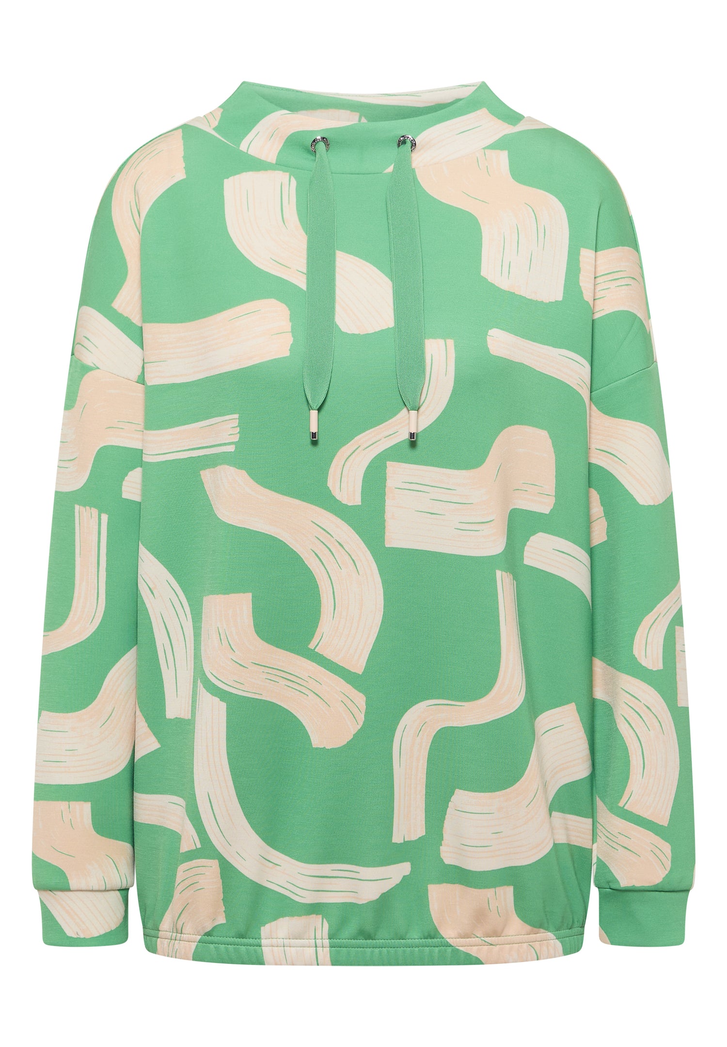 CECIL Damen Langarmshirt Grafisches Muster Elastischer Saum
