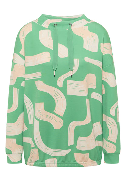 CECIL Damen Langarmshirt Grafisches Muster Elastischer Saum