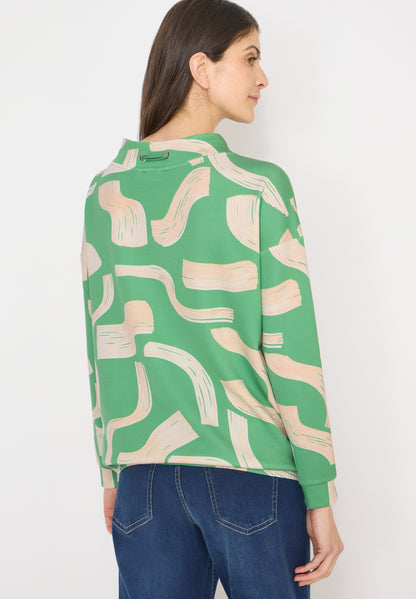 CECIL Damen Langarmshirt Grafisches Muster Elastischer Saum