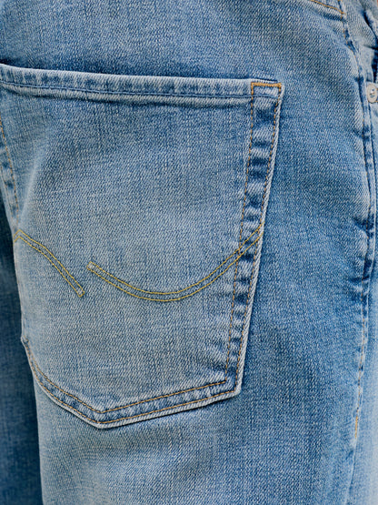 Jack &amp; Jones Classic Mid Rise Tapered Fit Jeans Stonewashed Used-Look