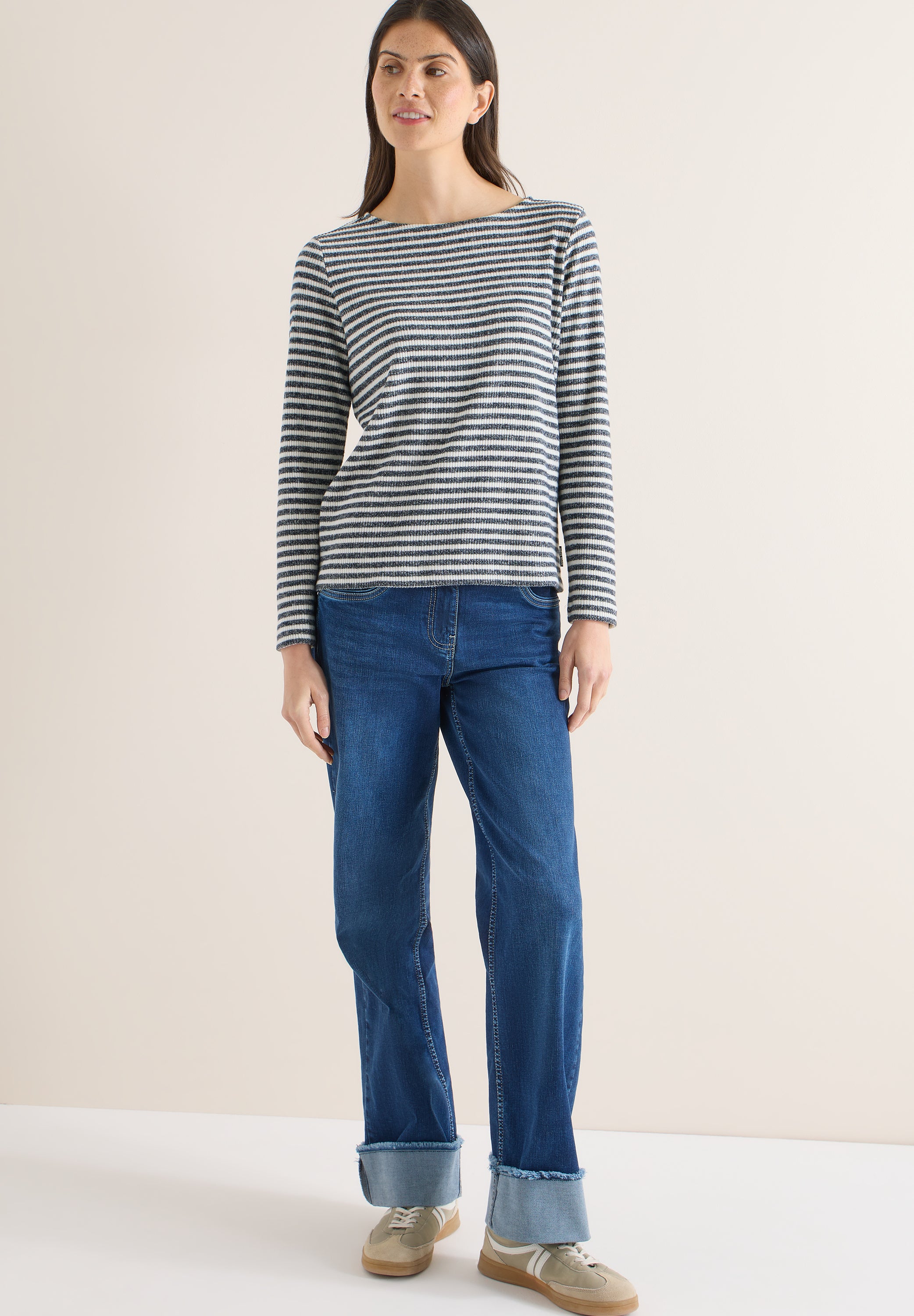 CECIL Damen Shirt Langarm Casual Bequem Viskosemix