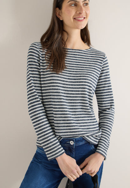 CECIL Damen Shirt Langarm Casual Bequem Viskosemix
