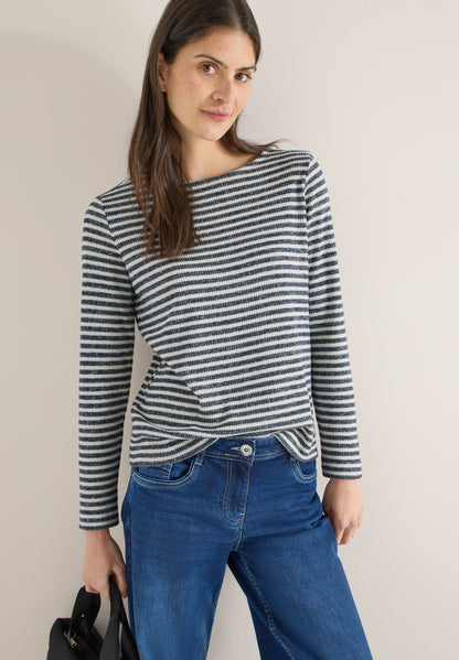 CECIL Damen Shirt Langarm Casual Bequem Viskosemix