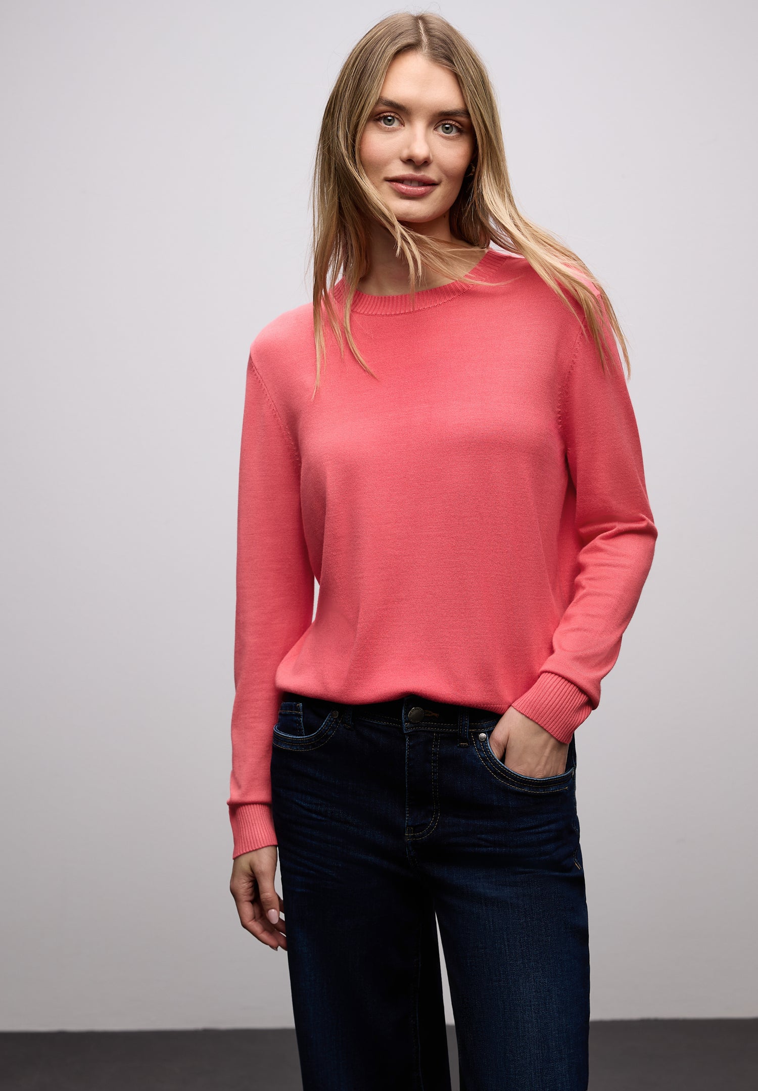 Street One Damen Feinstrickpullover Rundhals Langarm Must-Have