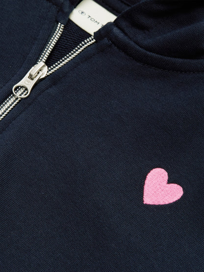 Tom Tailor Denim Kinder Hoodie Mädchen Sweatshirtjacke mit Taschen