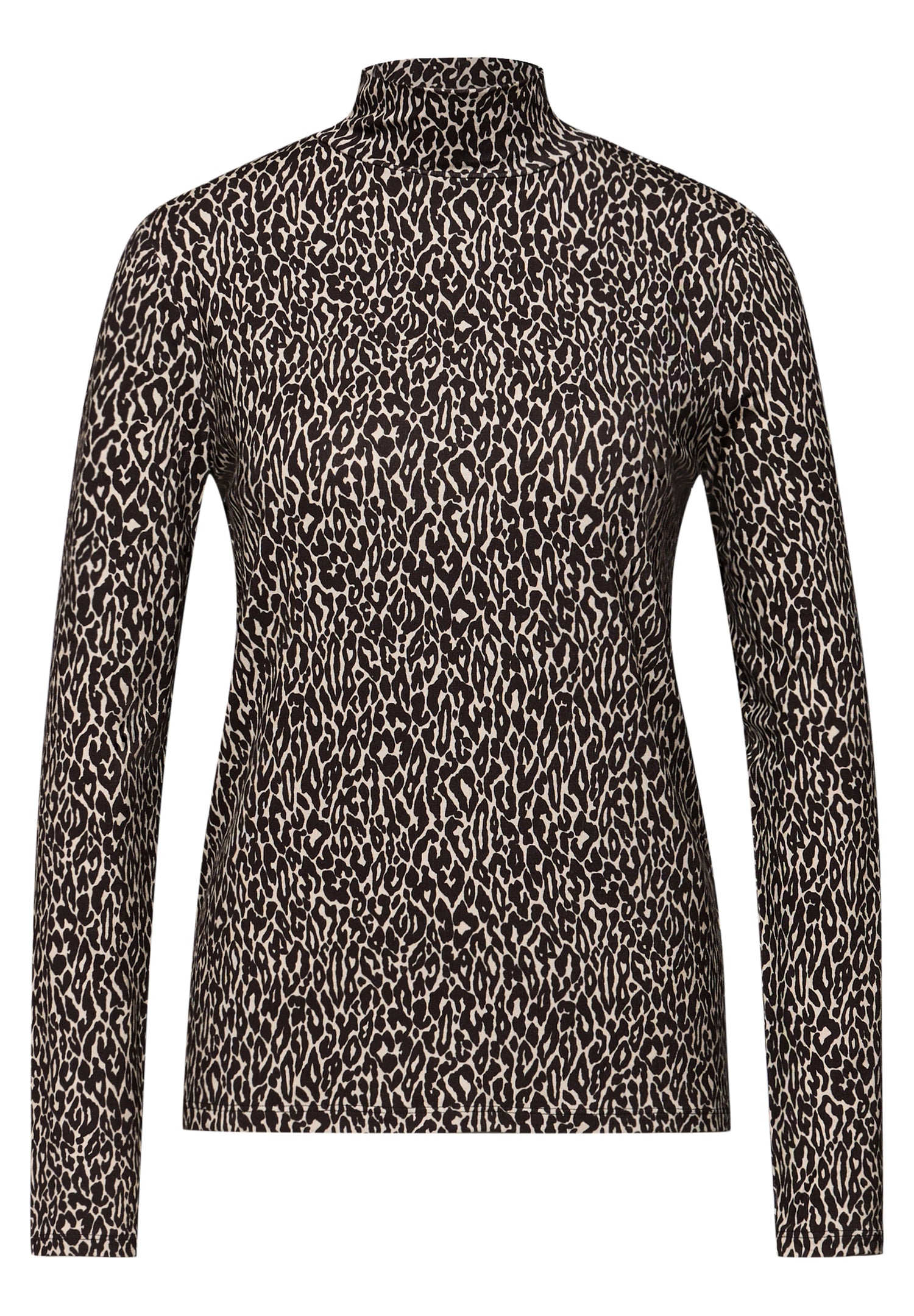 Street One Damen Langarmshirt Turtleneck Animal Print Viskosemix