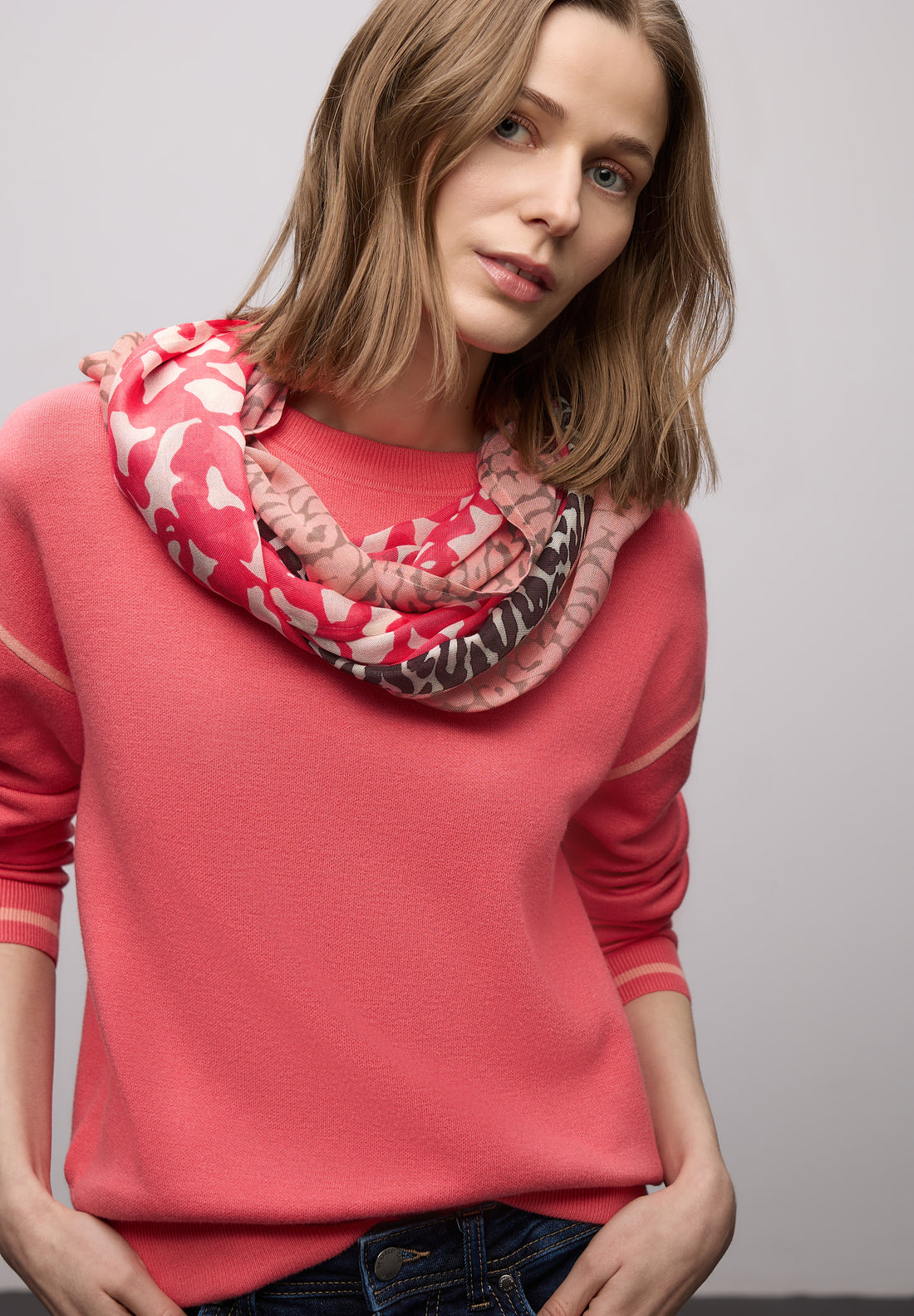 Street One Damen Loop-Schal Animal Print Modal
