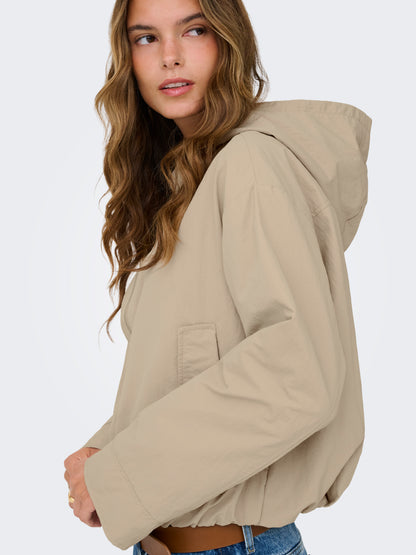 ONLY Damen Jacke mit Kapuze Langarm Reißverschluss aus Nylon