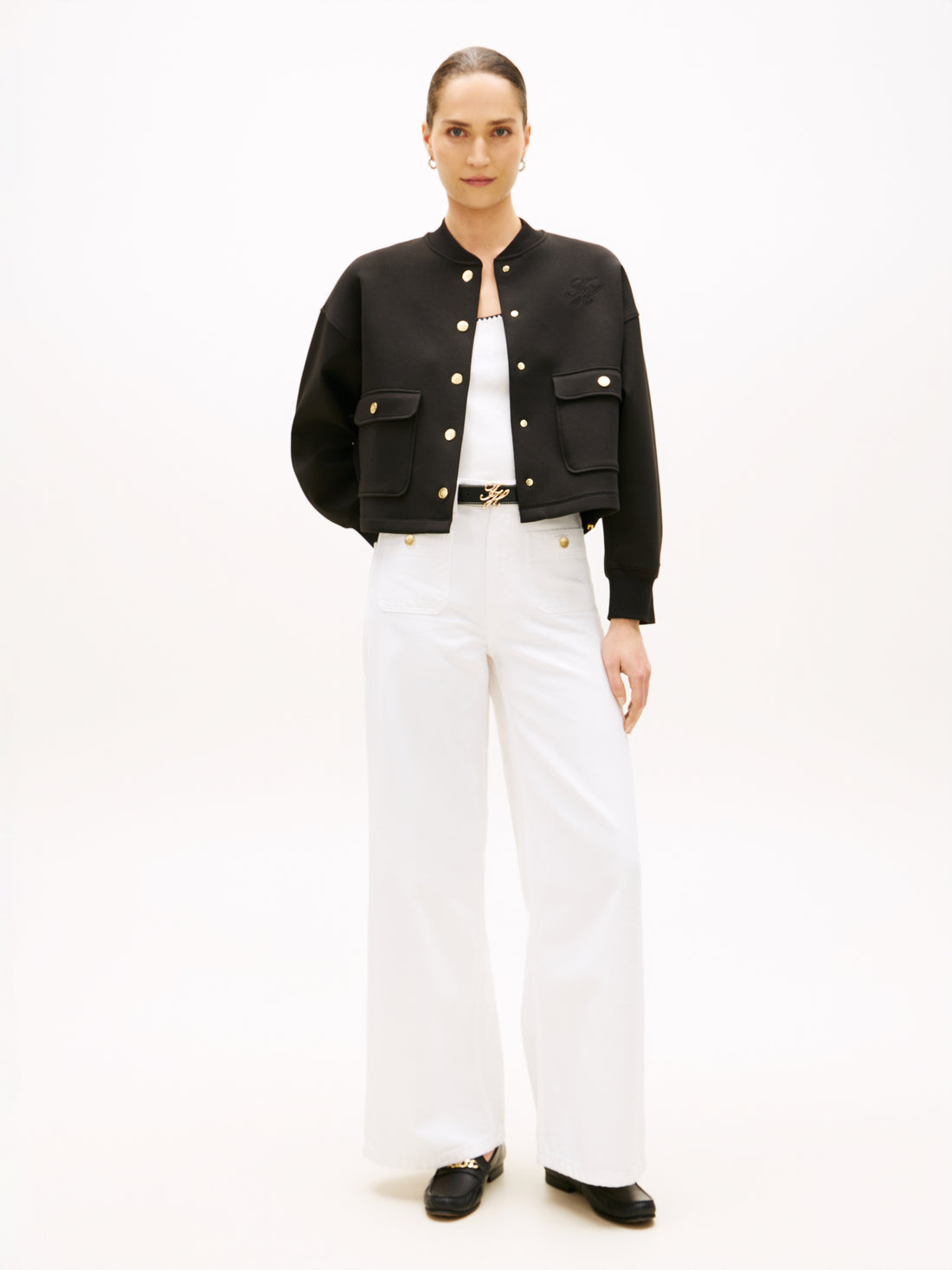 TOMMY HILFIGER Sportswear Division Damen Hose Komfort Stretch Schwarz