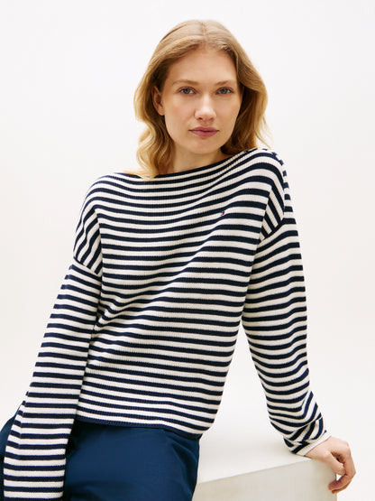 TOMMY HILFIGER Sportswear Division Damen T-Shirt Oversized Baumwolle