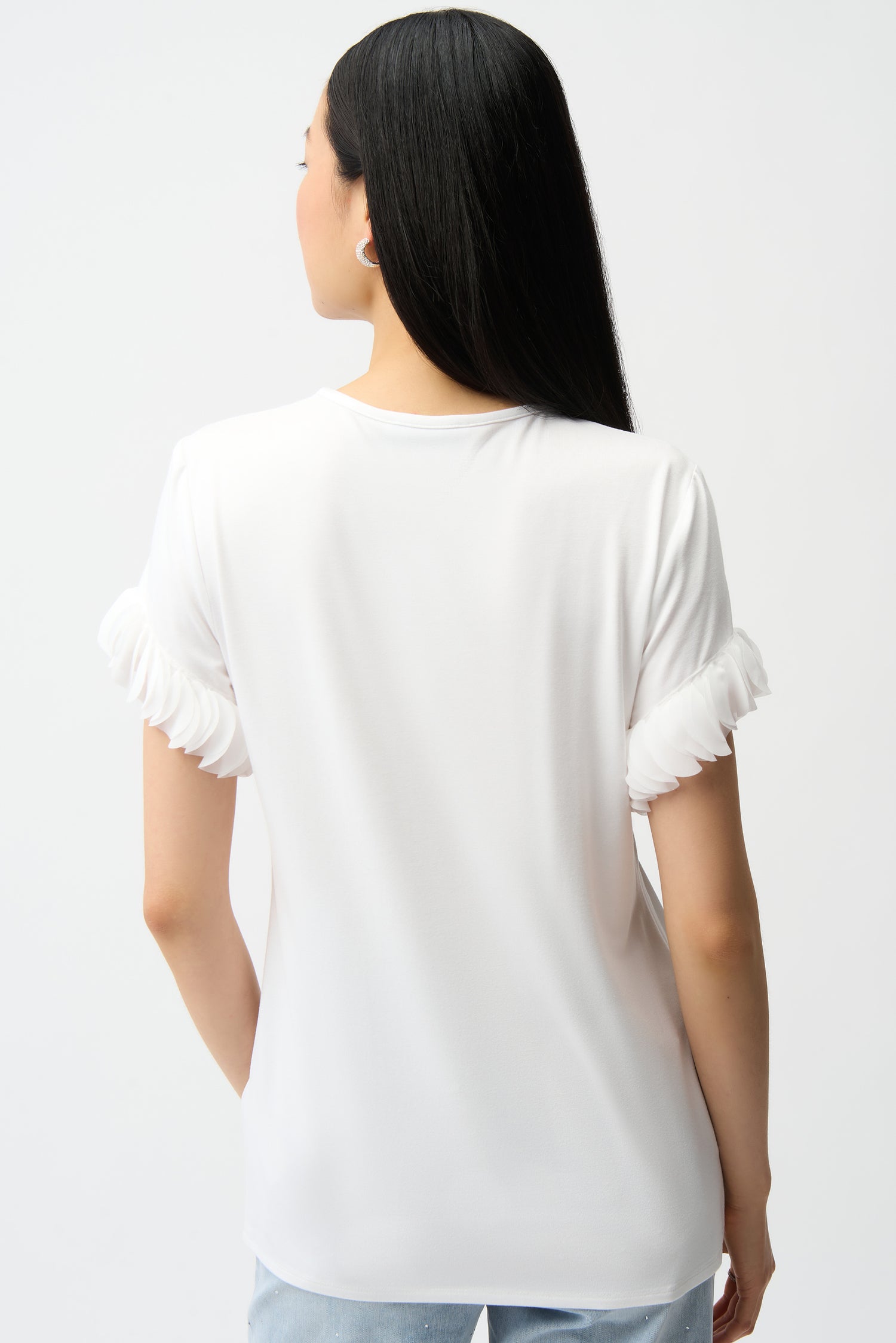 Joseph Ribkoff Jersey-Oberteil Damen V-Ausschnitt Laser-Cut