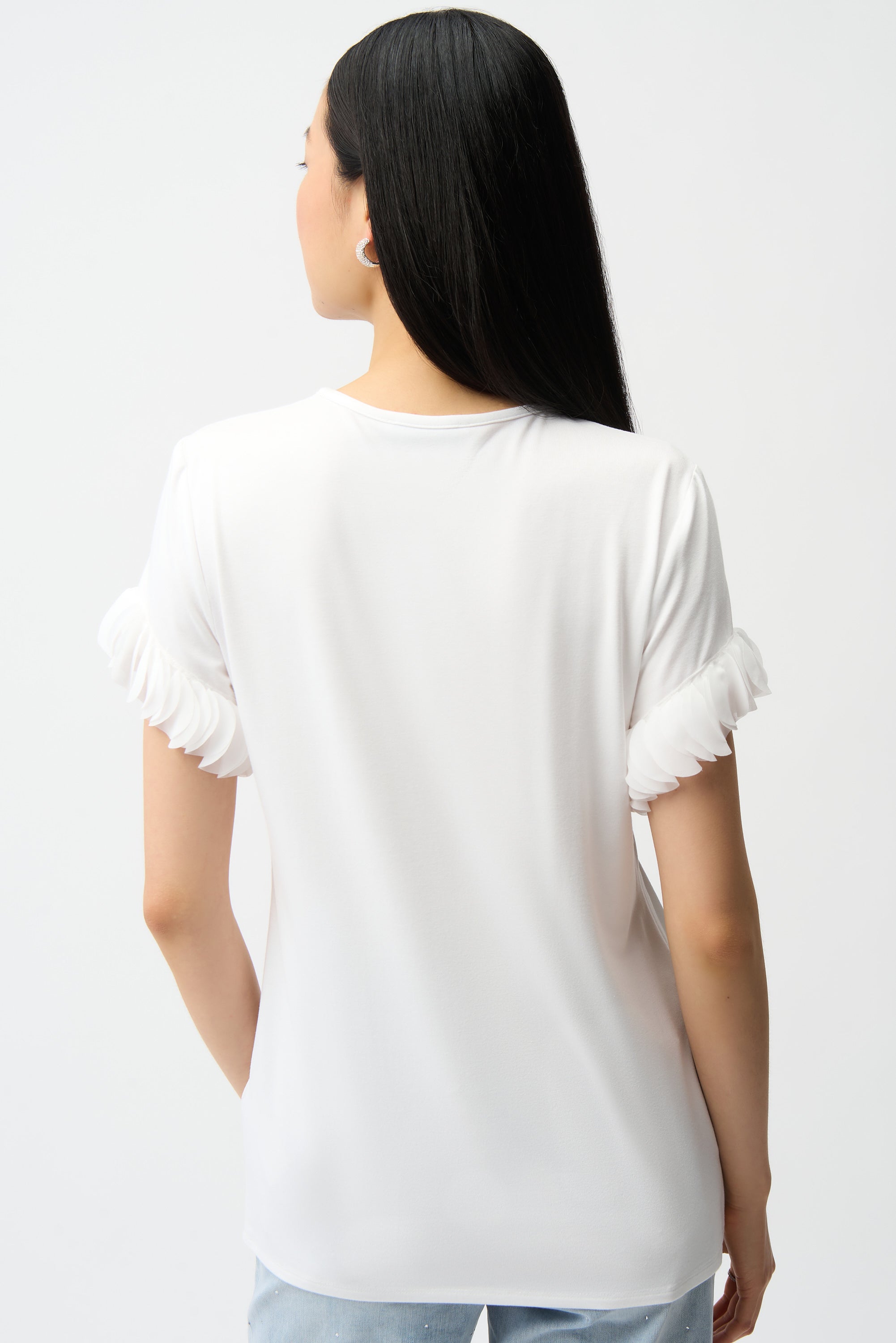 Joseph Ribkoff Jersey-Oberteil Damen V-Ausschnitt Laser-Cut