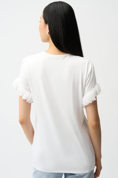 Joseph Ribkoff Jersey-Oberteil Damen V-Ausschnitt Laser-Cut