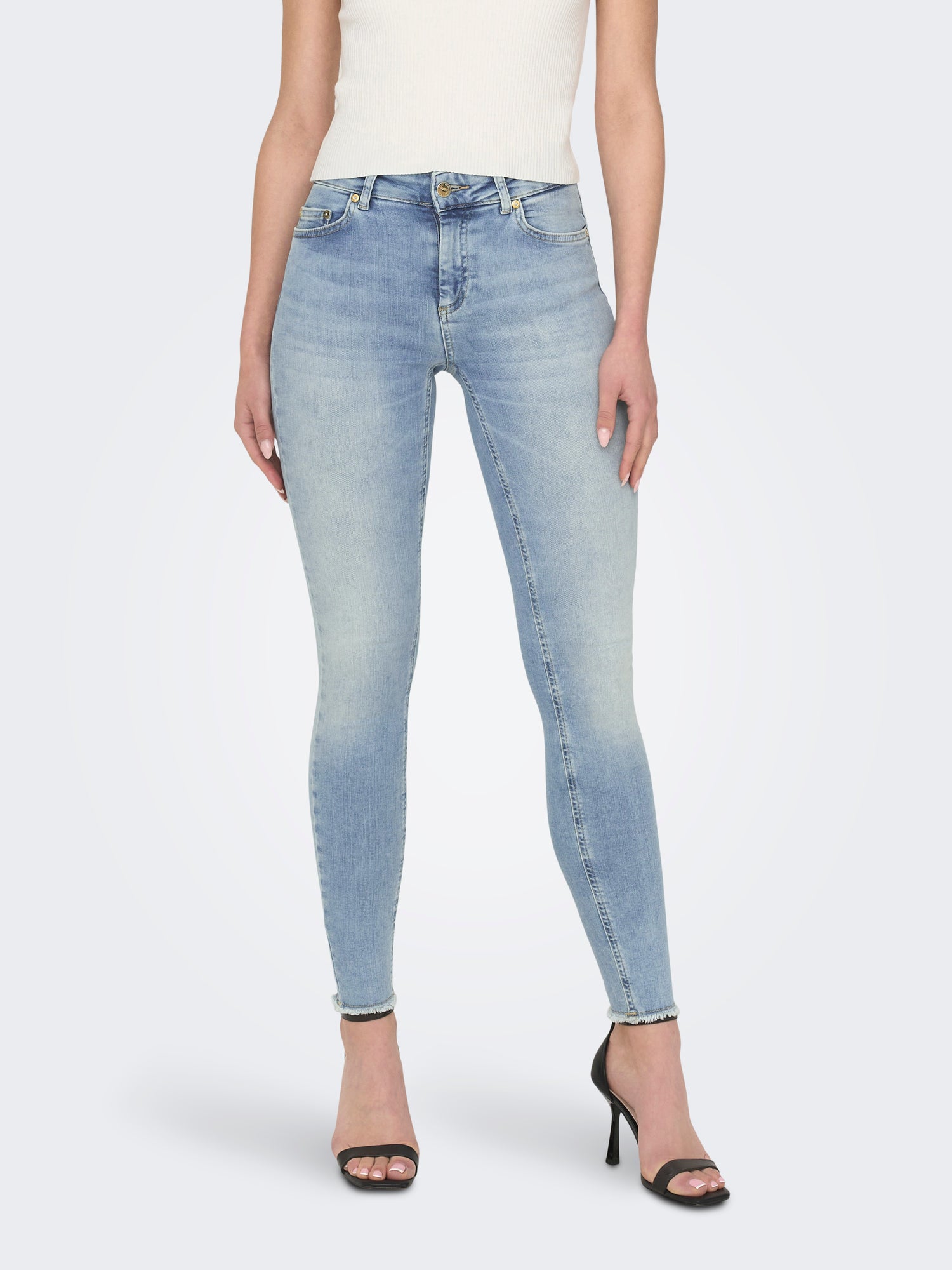 ONLY Skinny Fit Jeans Damen Knöchellang Mittlere Taille