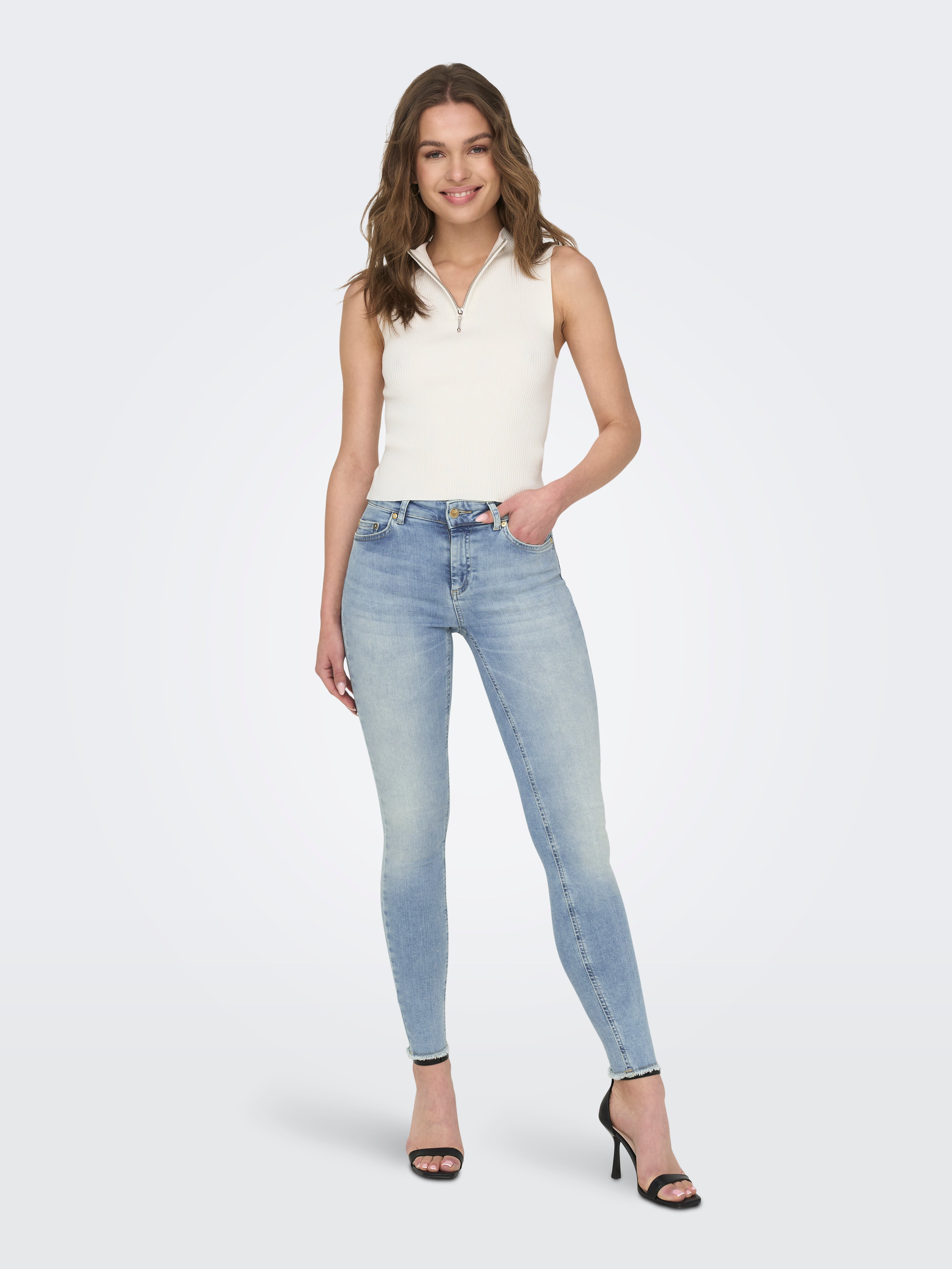 ONLY Skinny Fit Jeans Damen Knöchellang Mittlere Taille