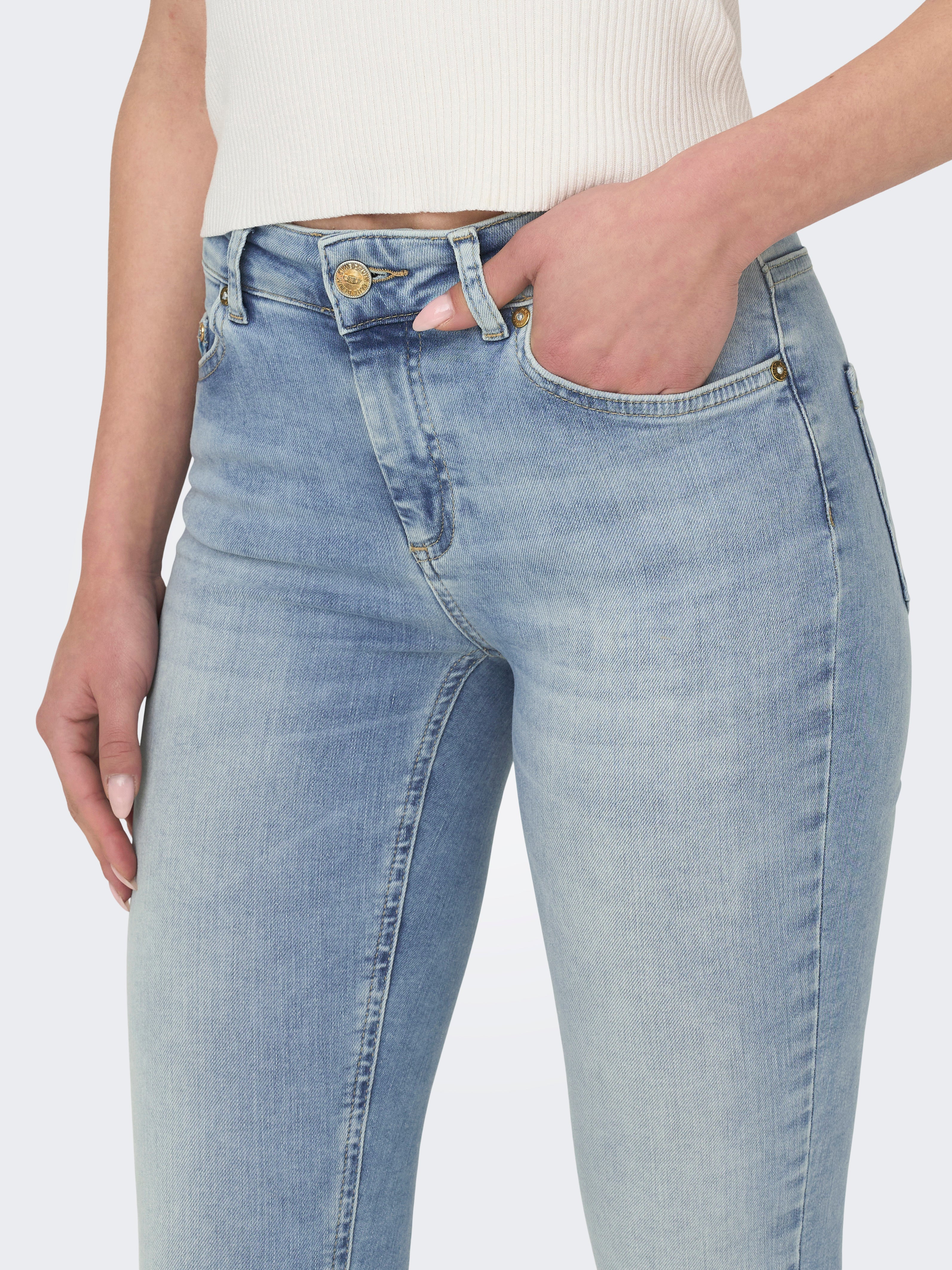 ONLY Skinny Fit Jeans Damen Knöchellang Mittlere Taille