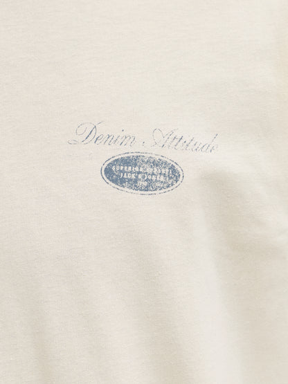 Jack &amp; Jones T-Shirt Erwachsene Rundhalsausschnitt Kurzarm Eingesetzte Ärmel Aufdruck Baumwolle