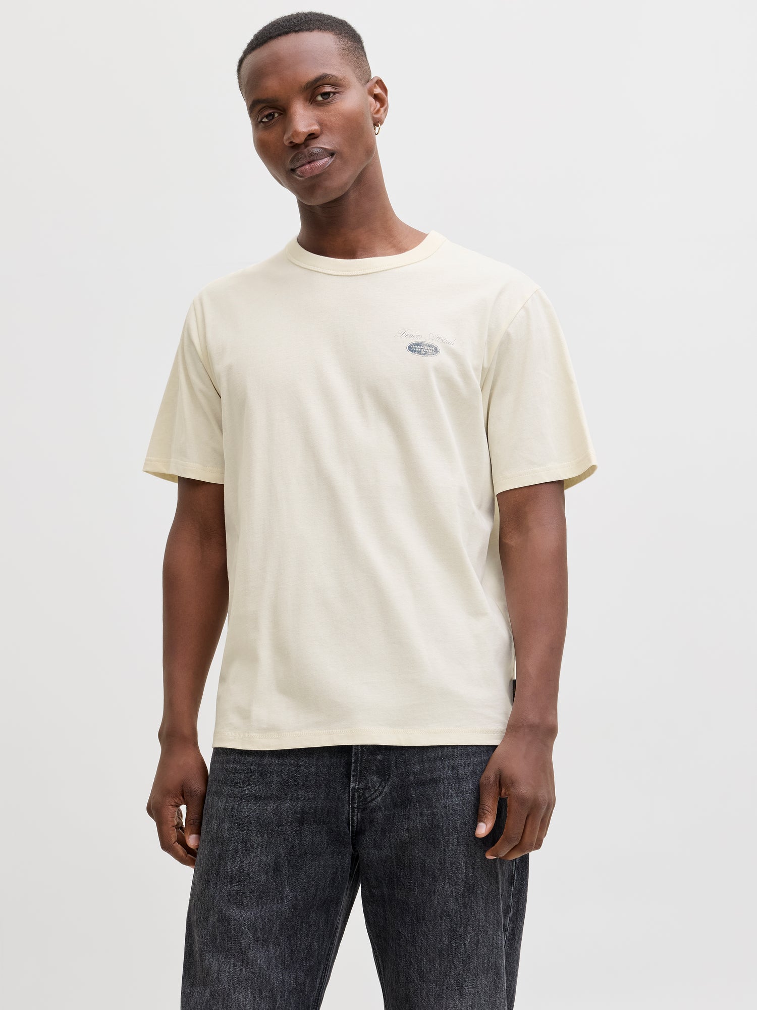 Jack &amp; Jones T-Shirt Erwachsene Rundhalsausschnitt Kurzarm Eingesetzte Ärmel Aufdruck Baumwolle