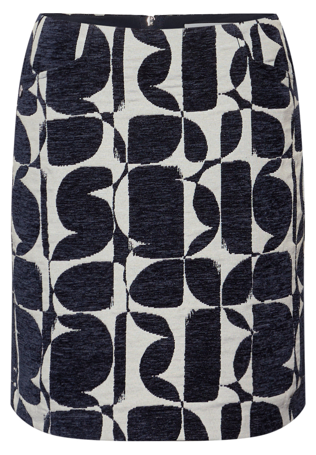 Street One Damen Jacquard Rock Maja Mid Waist Zipper Knielang