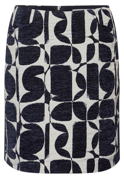 Street One Damen Jacquard Rock Maja Mid Waist Zipper Knielang